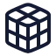 Rubikscube icon with stroke rounded style