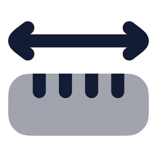 Ruler Dimension Line Icon in Bulk Rounded style