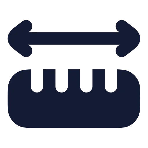 Ruler Dimension Line Icon in Solid Rounded style