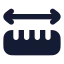 Rulerdimensionline icon with solid rounded style