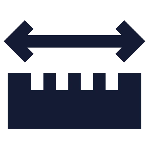 Ruler Dimension Line Icon in Solid Sharp style