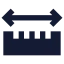 Rulerdimensionline icon with solid sharp style