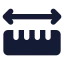 Rulerdimensionline icon with solid standard style