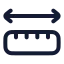 Rulerdimensionline icon with stroke rounded style