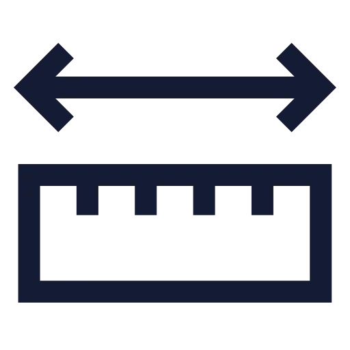 Ruler Dimension Line Icon in Stroke Sharp style