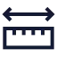 Rulerdimensionline icon with stroke sharp style