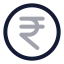 Rupeecircle icon with twotone rounded style
