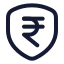 Rupeeshield icon with stroke rounded style