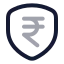 Rupeeshield icon with twotone rounded style