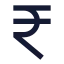Rupee icon with solid sharp style