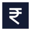 Rupeesquare icon with solid sharp style