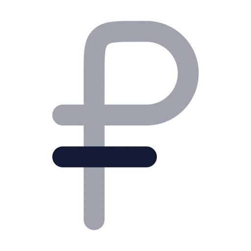 Russian Ruble Icon in Bulk Rounded style