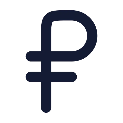 Russian Ruble Icon in Solid Rounded style