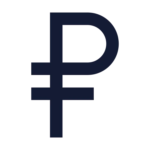 Russian Ruble Icon in Solid Sharp style