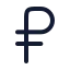 Russianruble icon with stroke rounded style