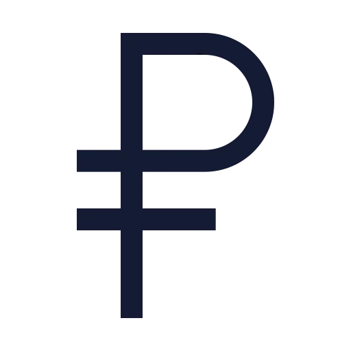 Russian Ruble Icon in Stroke Sharp style