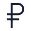 Russianruble icon with stroke sharp style