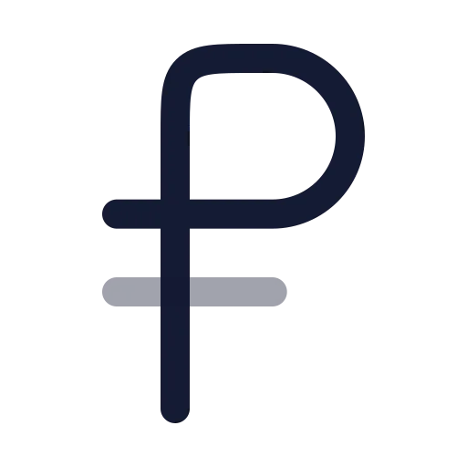 Russian Ruble Icon in Twotone Rounded style