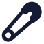 Safetypin icon with solid standard style