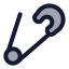 Safetypin icon with duotone rounded style
