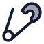 Safetypin icon with duotone standard style
