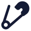 Safetypin icon with solid standard style