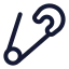Safetypin icon with stroke rounded style