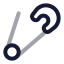 Safetypin icon with twotone rounded style