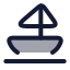 Sailboatcoastal icon with duotone rounded style