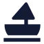 Sailboatcoastal icon with solid sharp style