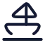 Sailboatcoastal icon with stroke rounded style