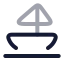 Sailboatcoastal icon with twotone rounded style