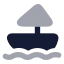 Sailboatoffshore icon with bulk rounded style
