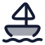 Sailboatoffshore icon with duotone rounded style