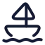 Sailboatoffshore icon with stroke rounded style