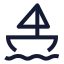 Sailboatoffshore icon with stroke sharp style