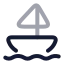 Sailboatoffshore icon with twotone rounded style