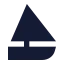 Sailboat icon with solid sharp style