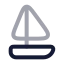 Sailboat icon with twotone rounded style