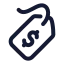Saletag icon with stroke rounded style