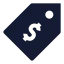 Saletag icon with solid sharp style