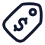 Saletag icon with stroke rounded style