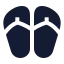 Sandals icon with solid sharp style