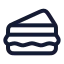 Sandwich icon with stroke rounded style