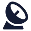 Satellite icon with solid sharp style
