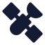 Satellite icon with solid sharp style
