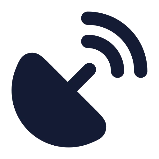 Satellite Dish Icon in Solid Rounded style