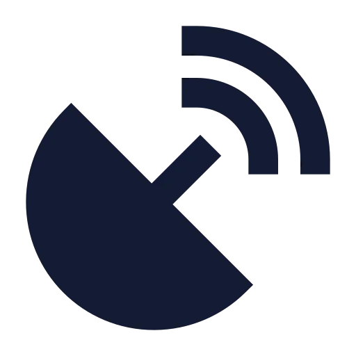 Satellite Dish Icon in Solid Sharp style