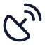 Satellitedish icon with stroke rounded style