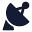 Satellite icon with solid standard style
